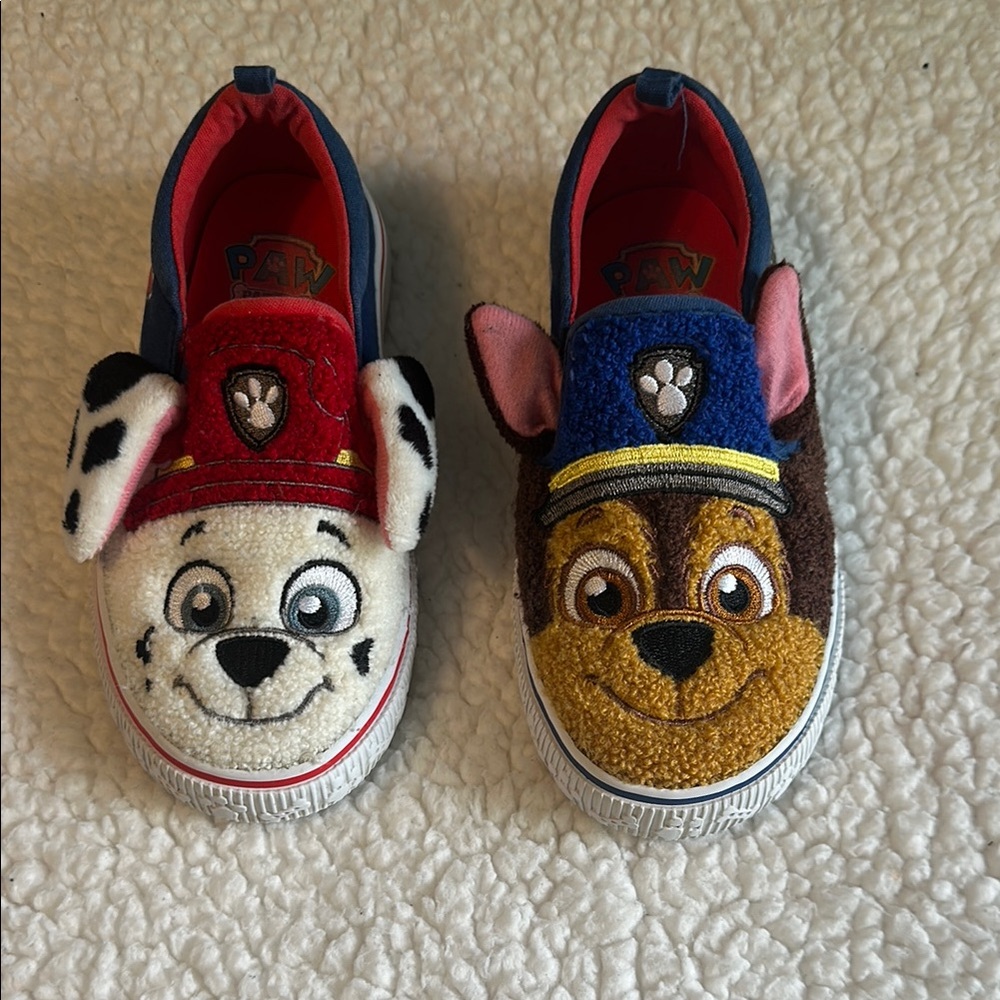 Paw Patrol Red and Brown Sneakers with Cartoon Dog Design